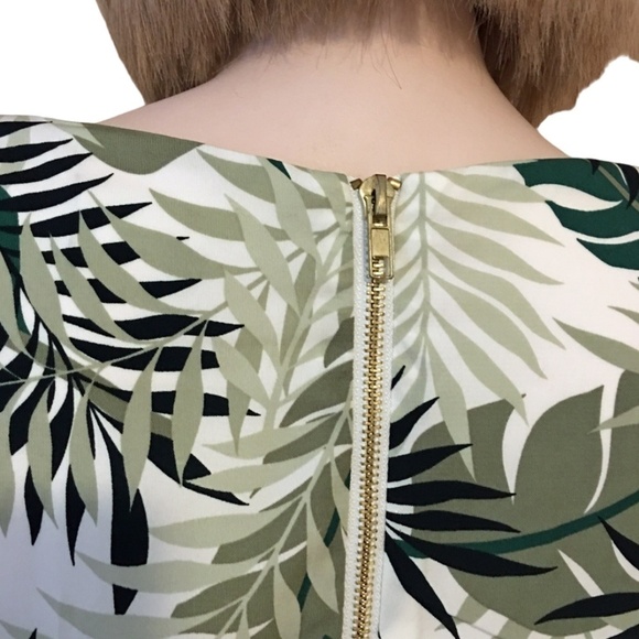 𝅺lulus Lulu's Shift Dress Tunic Fern Plant Foliage Inspired Print Short Sleeve - Picture 7 of 11